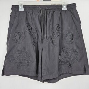 Maison Article Shorts Mens Medium‎ Black Paisley Athletic Drawstring Lightweight